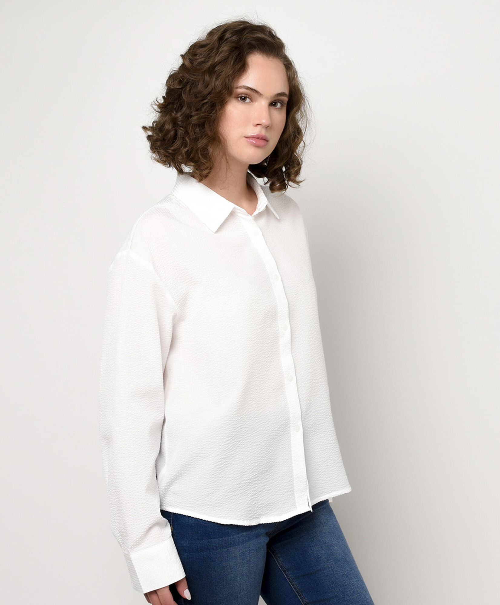 Blusa mujer jacquard blanca Blusa mujer jacquard blanca