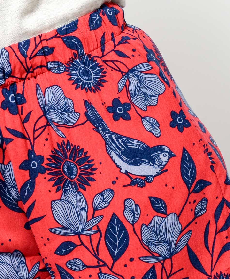 Short mujer print flores p&aacute;jaros