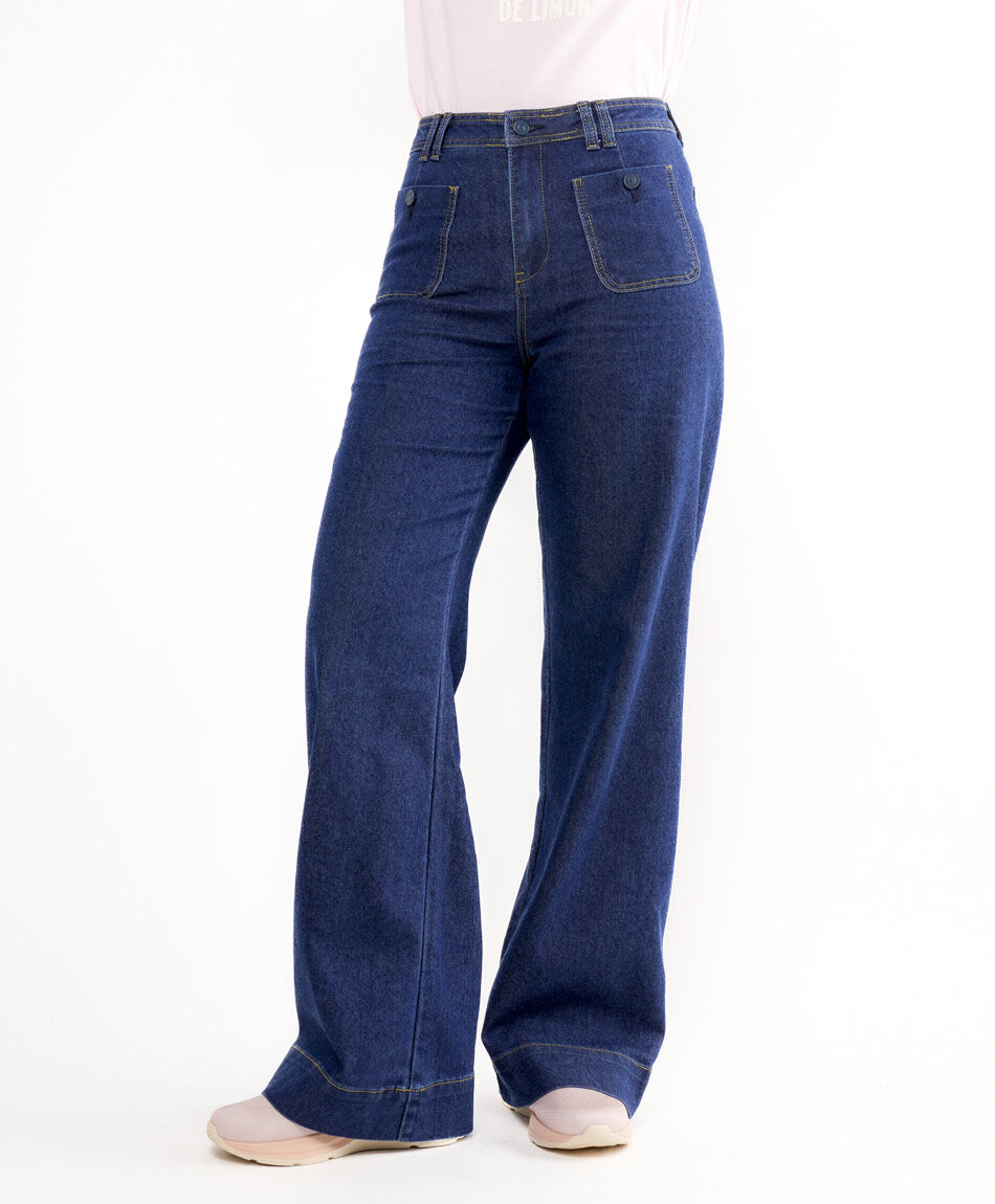Jeans mujer bolsillos wide