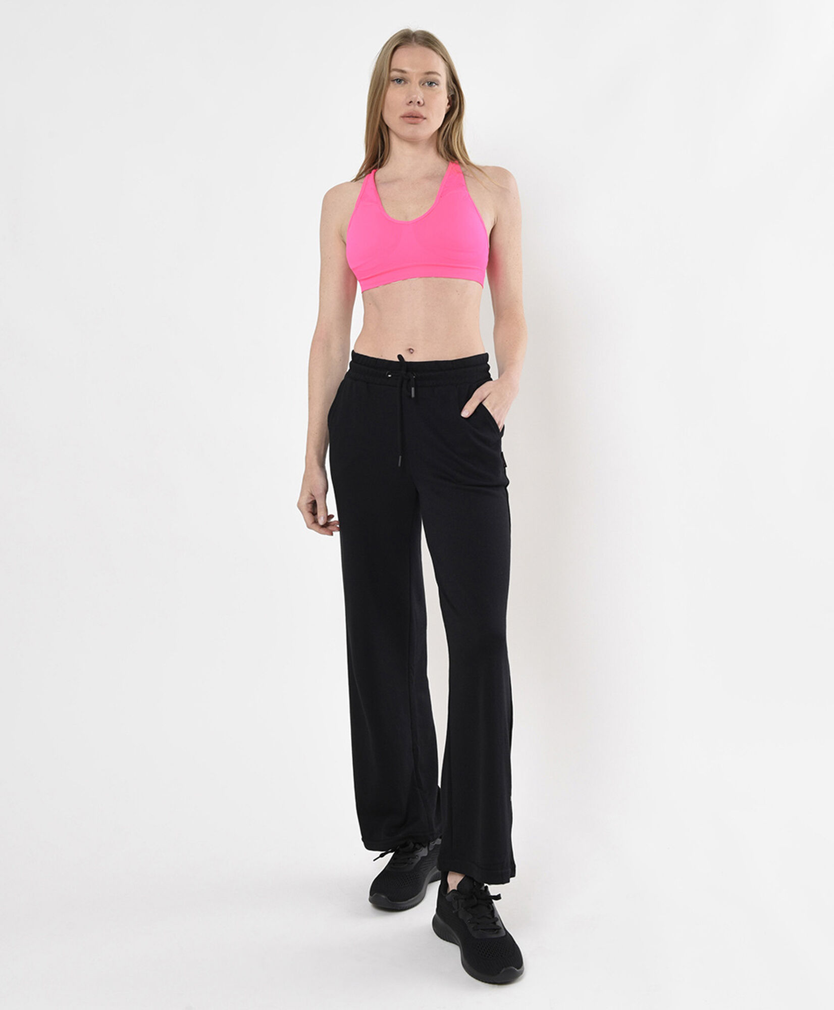 Pantalón de buzo mujer liso ancho wide Pantalón de buzo mujer liso ancho wide