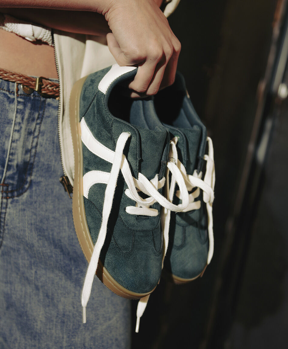 Zapatilla mujer vintage verde
