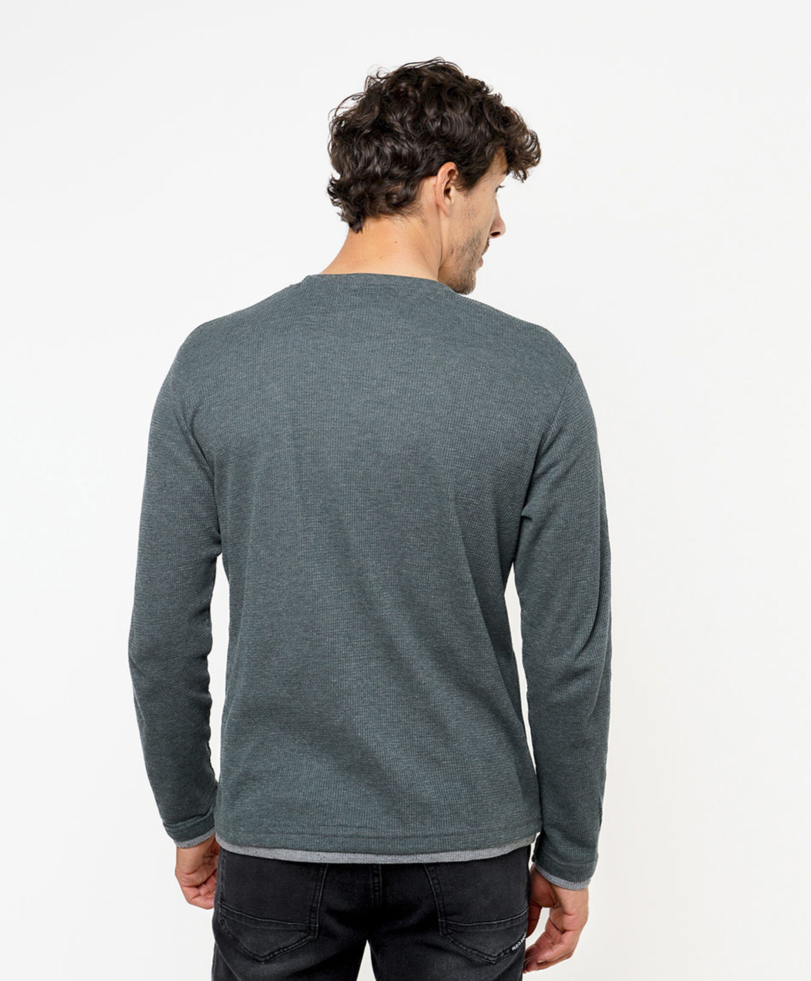 Polera hombre lisa manga larga verde Polera hombre lisa manga larga verde