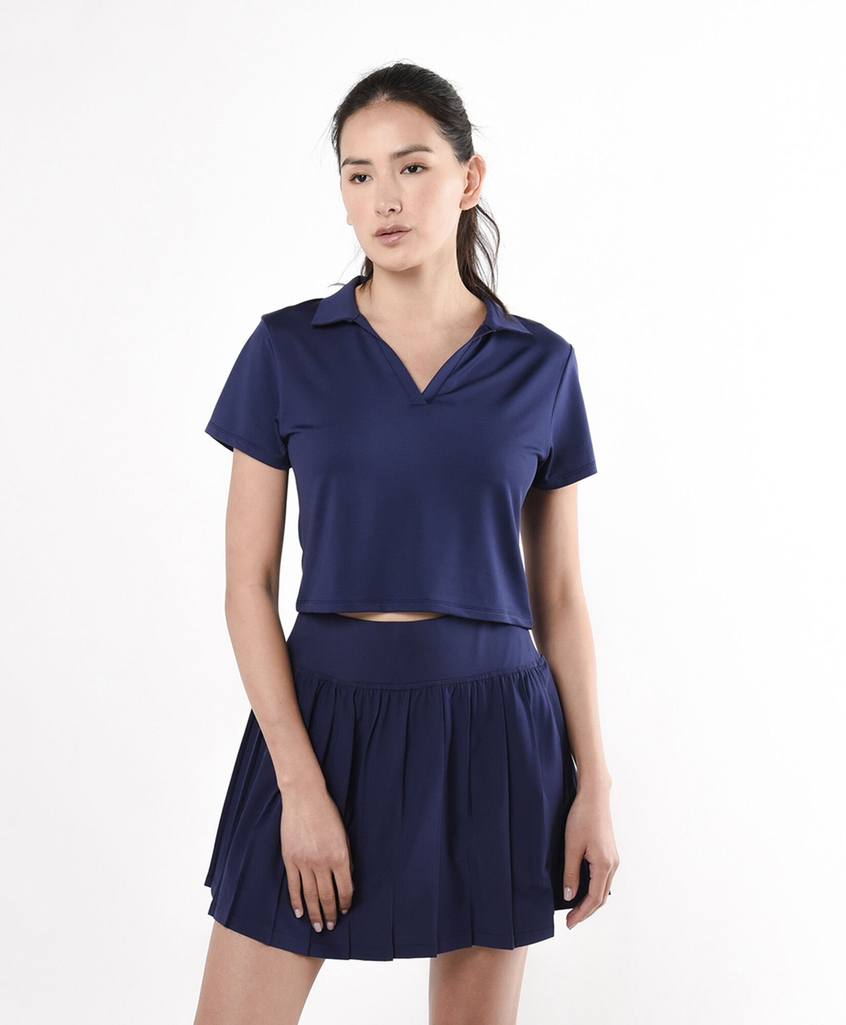 Polera deportiva mujer polo crop Polera deportiva mujer polo crop