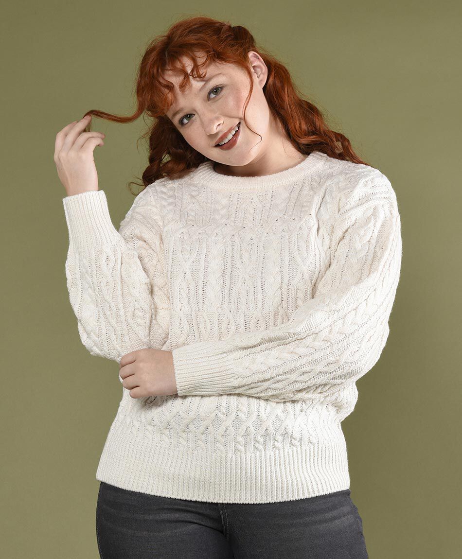 Sweater trenzas cuello redondo