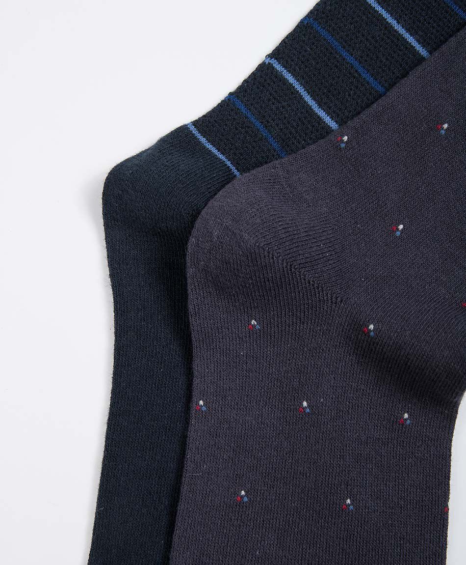 Pack 2 calcetines hombre lineas azul
