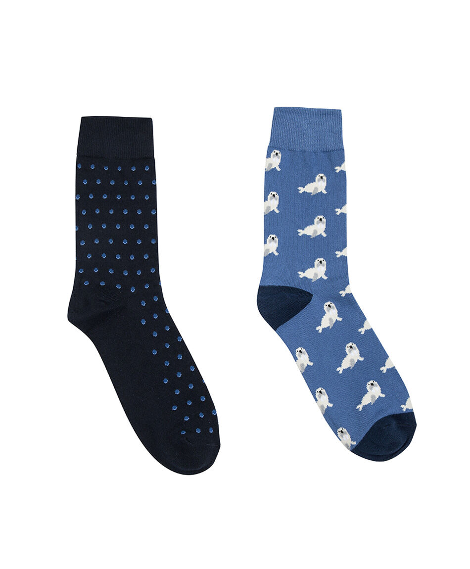 Pack 2 calcetines hombre dise&ntilde;o foca