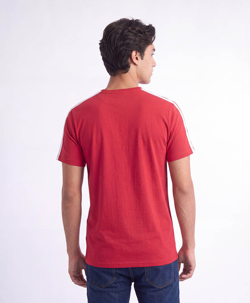 Polera hombre contraste l&iacute;neas