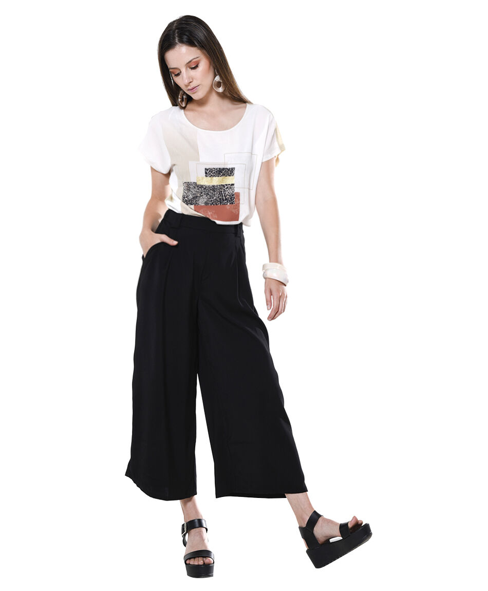 Pantalon liso botones