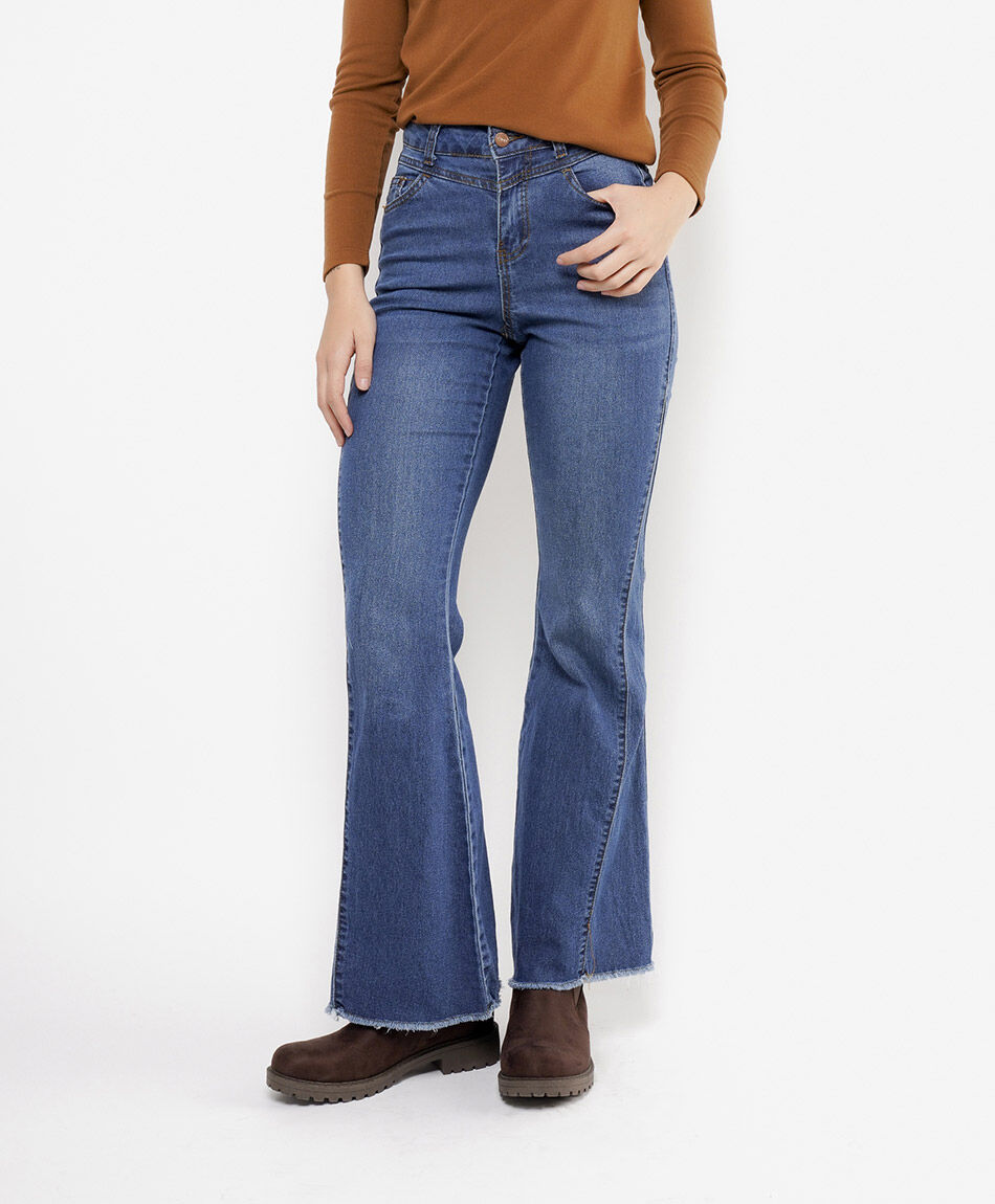 Jeans mujer flare azul