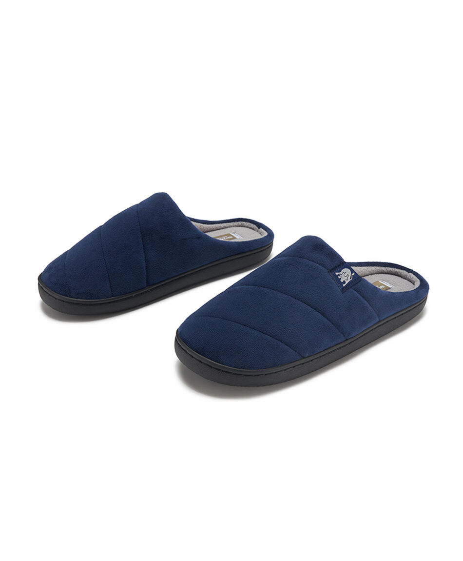 Pantufla hombre acolchada azul