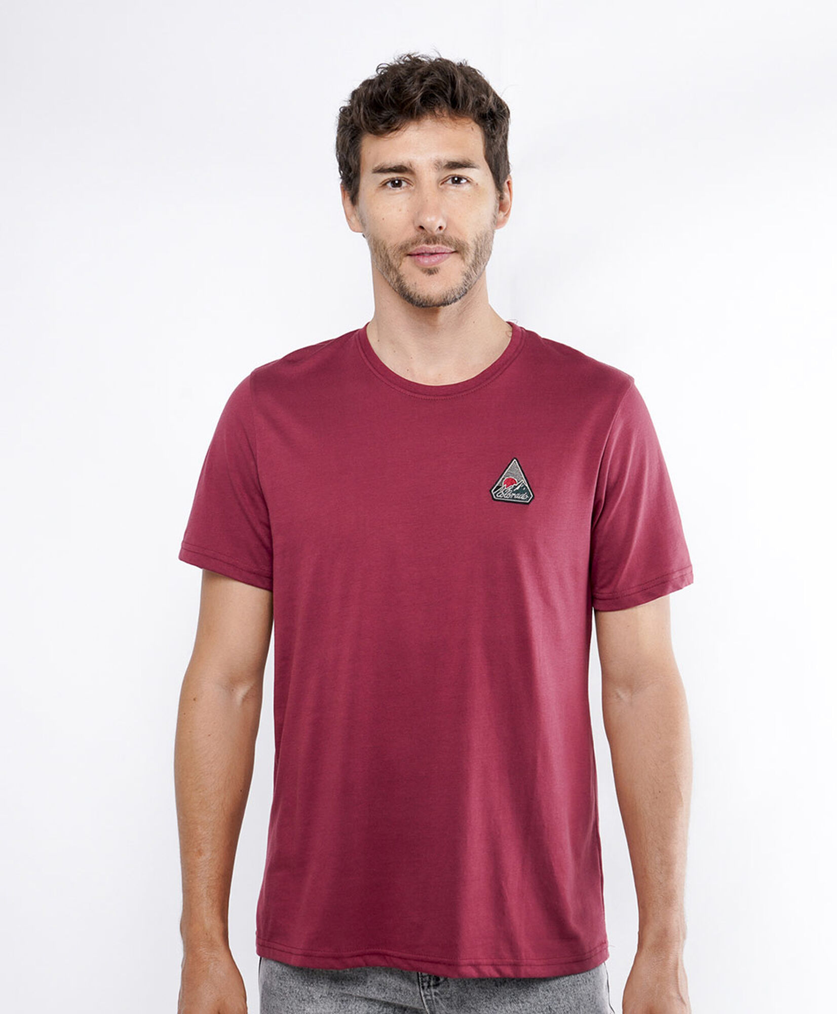 Polera hombre lisa mini print Polera hombre lisa mini print