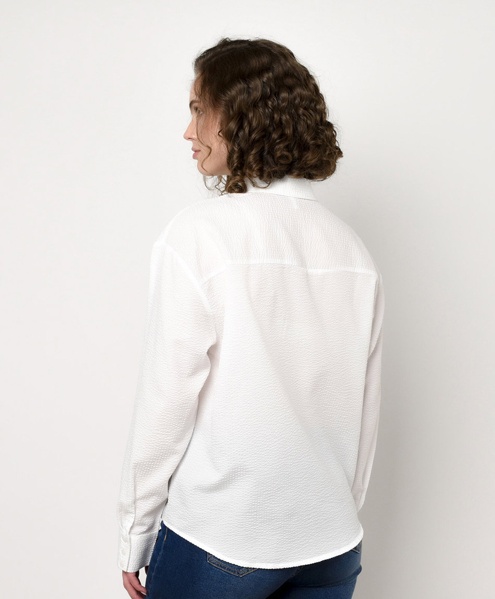 Blusa mujer jacquard blanca Blusa mujer jacquard blanca
