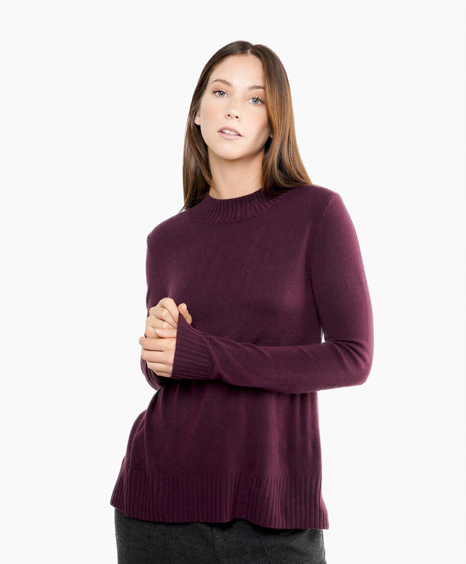 Sweater mujer cl&aacute;sico burdeo