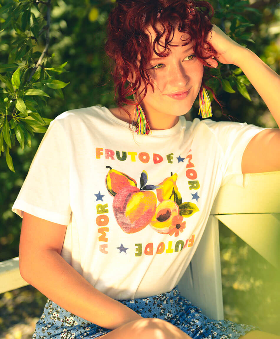 Polera mujer frutas