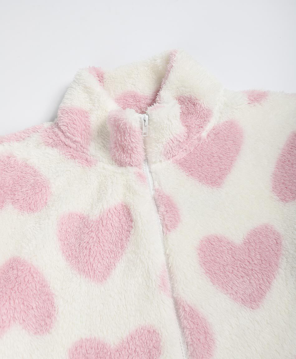 Poler&oacute;n manta mujer corazones