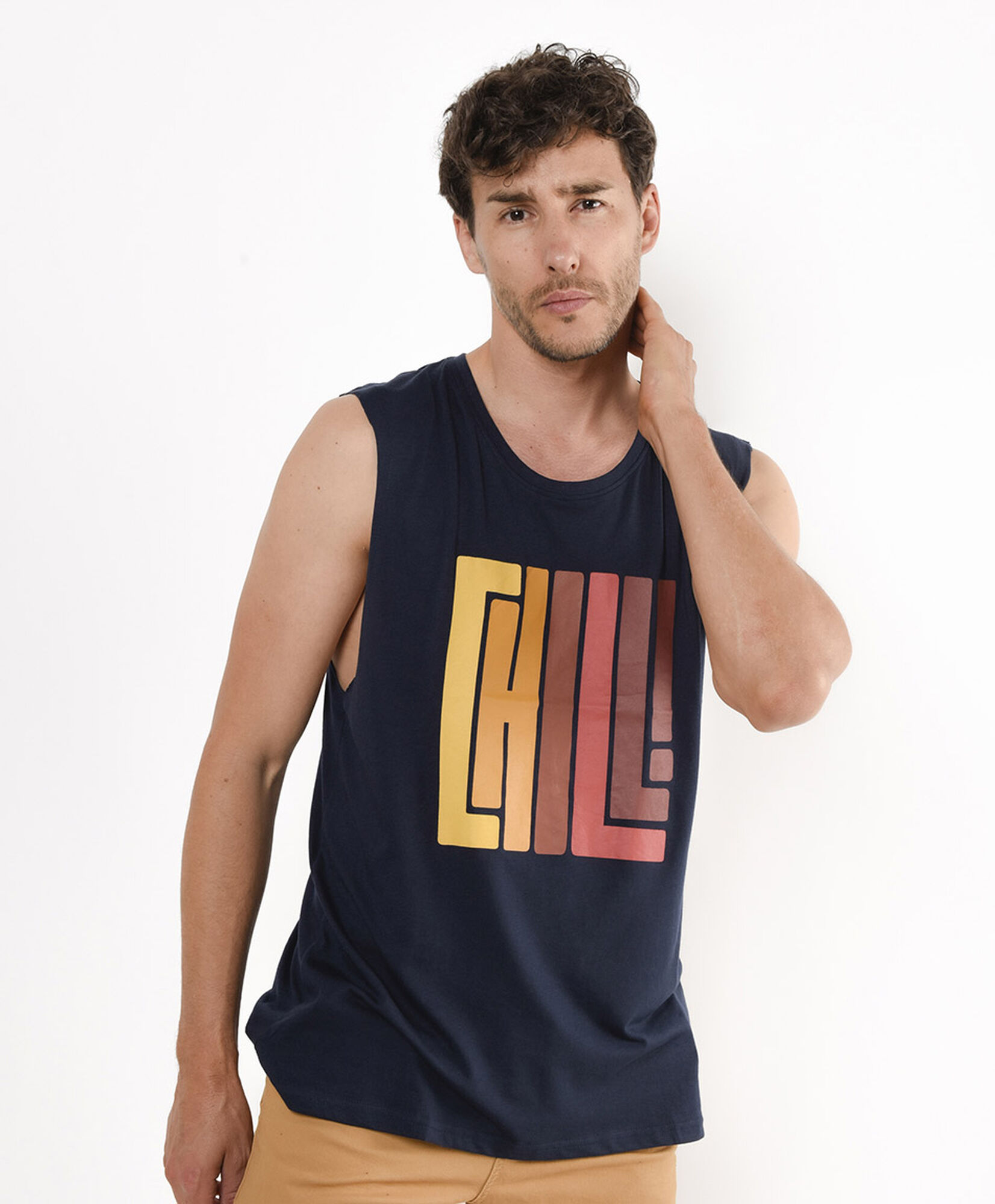 Polera hombre chill sin mangas Polera hombre chill sin mangas