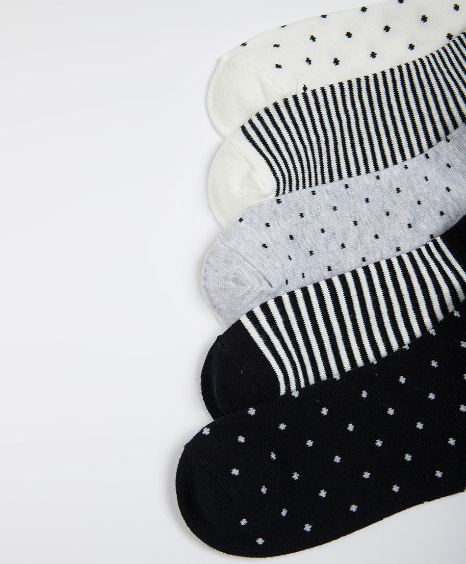 Pack 5 calcetines mujer cortos puntitos
