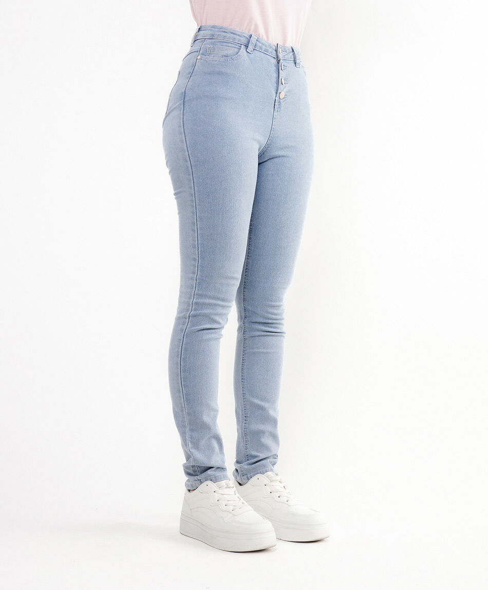 Jeans mujer cinta bordada skinny fit