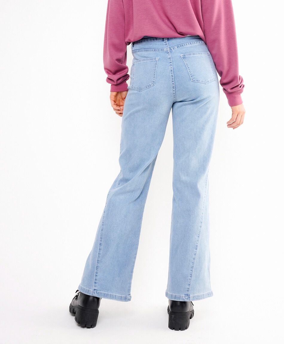 Jeans mujer wide leg  costuras