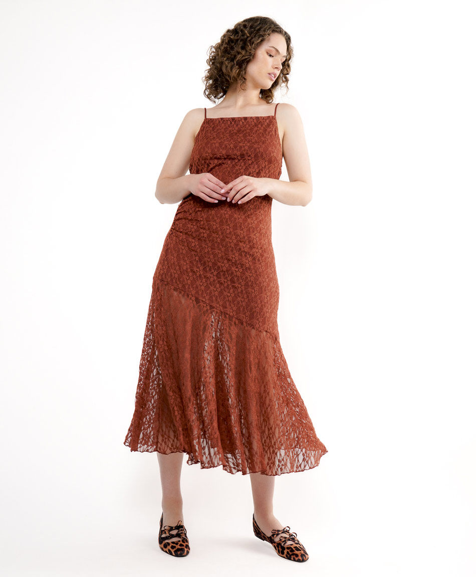 Vestido mujer forrado encaje