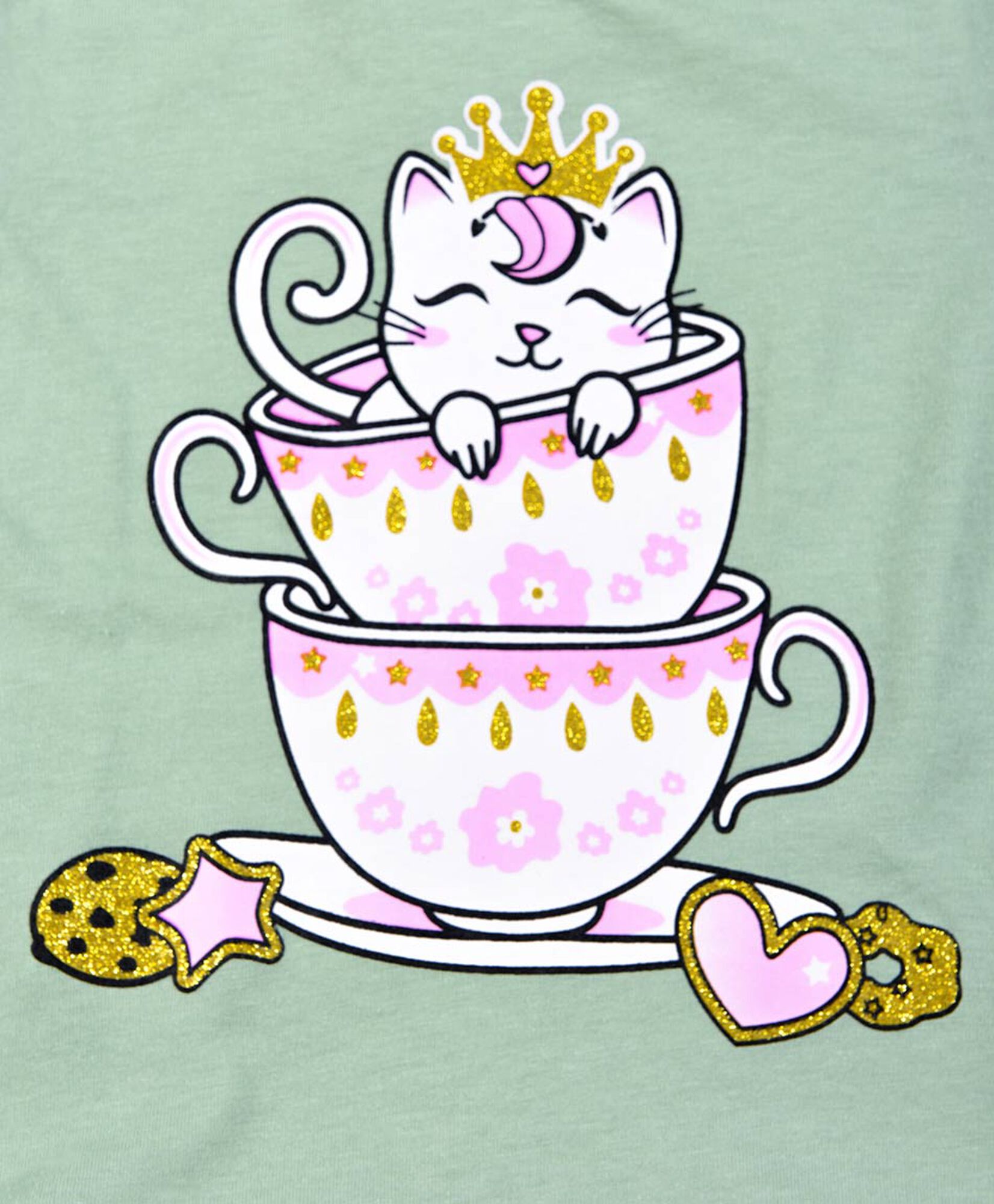 Polera bebé gato en tazas Polera bebé gato en tazas