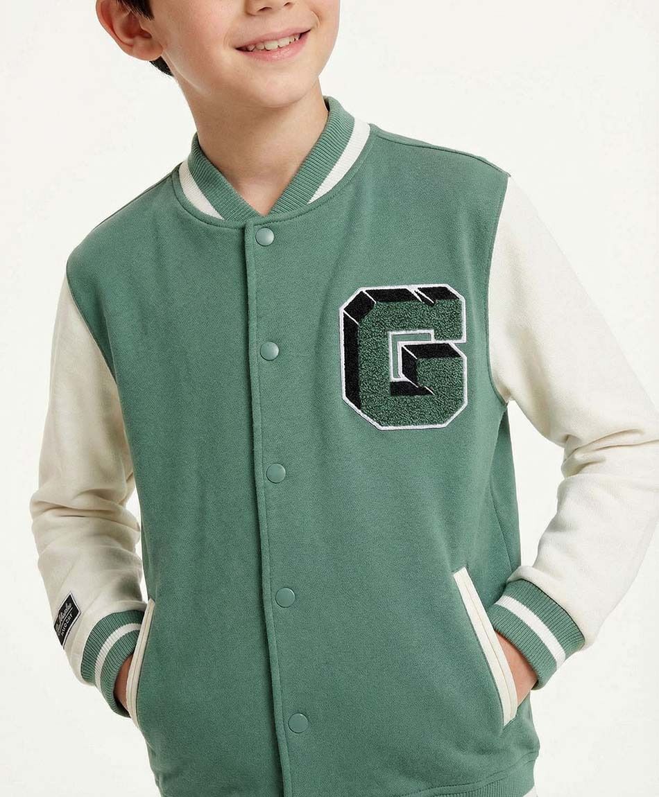 Chaqueta ni&ntilde;o estilo universitario