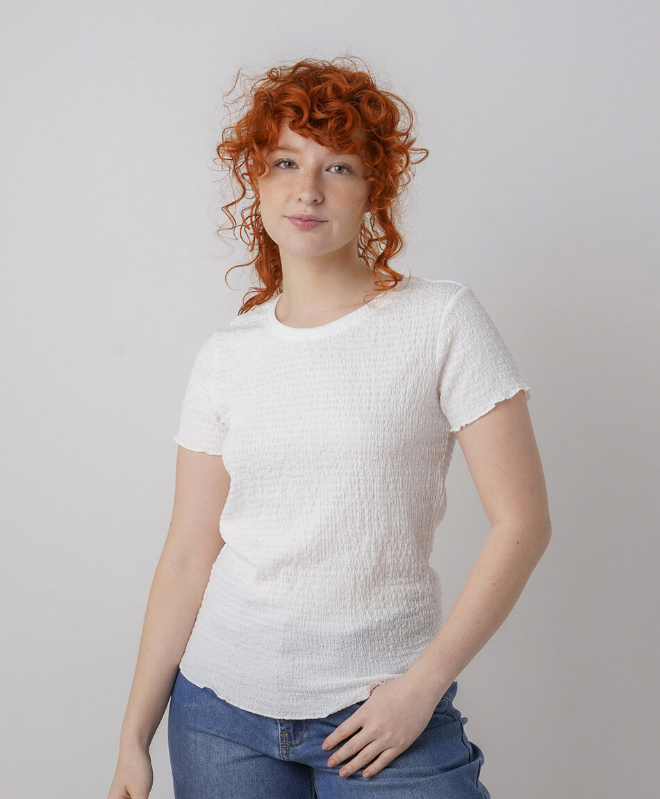 Polera mujer jacquard textura