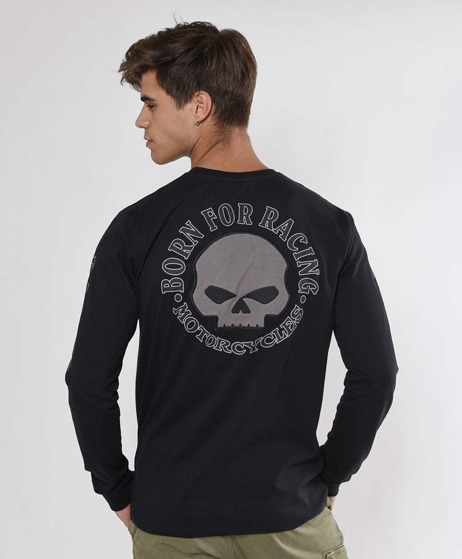 Polera hombre estampada doble
