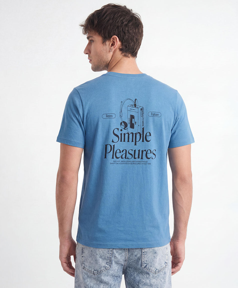Polera hombre doble estampado simple pleasures