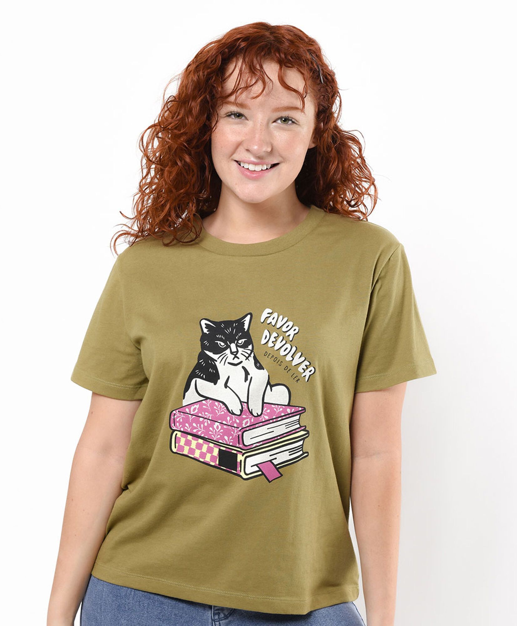 Polera mujer estampado gato Polera mujer estampado gato