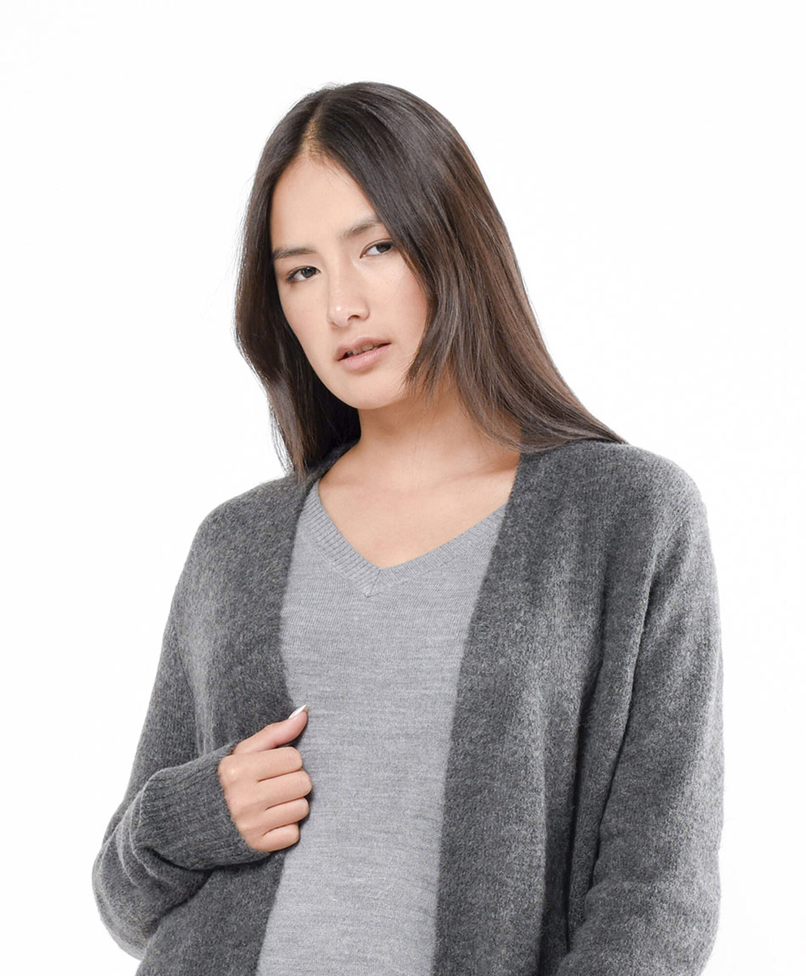 Cardigan mujer largo gris Cardigan mujer largo gris