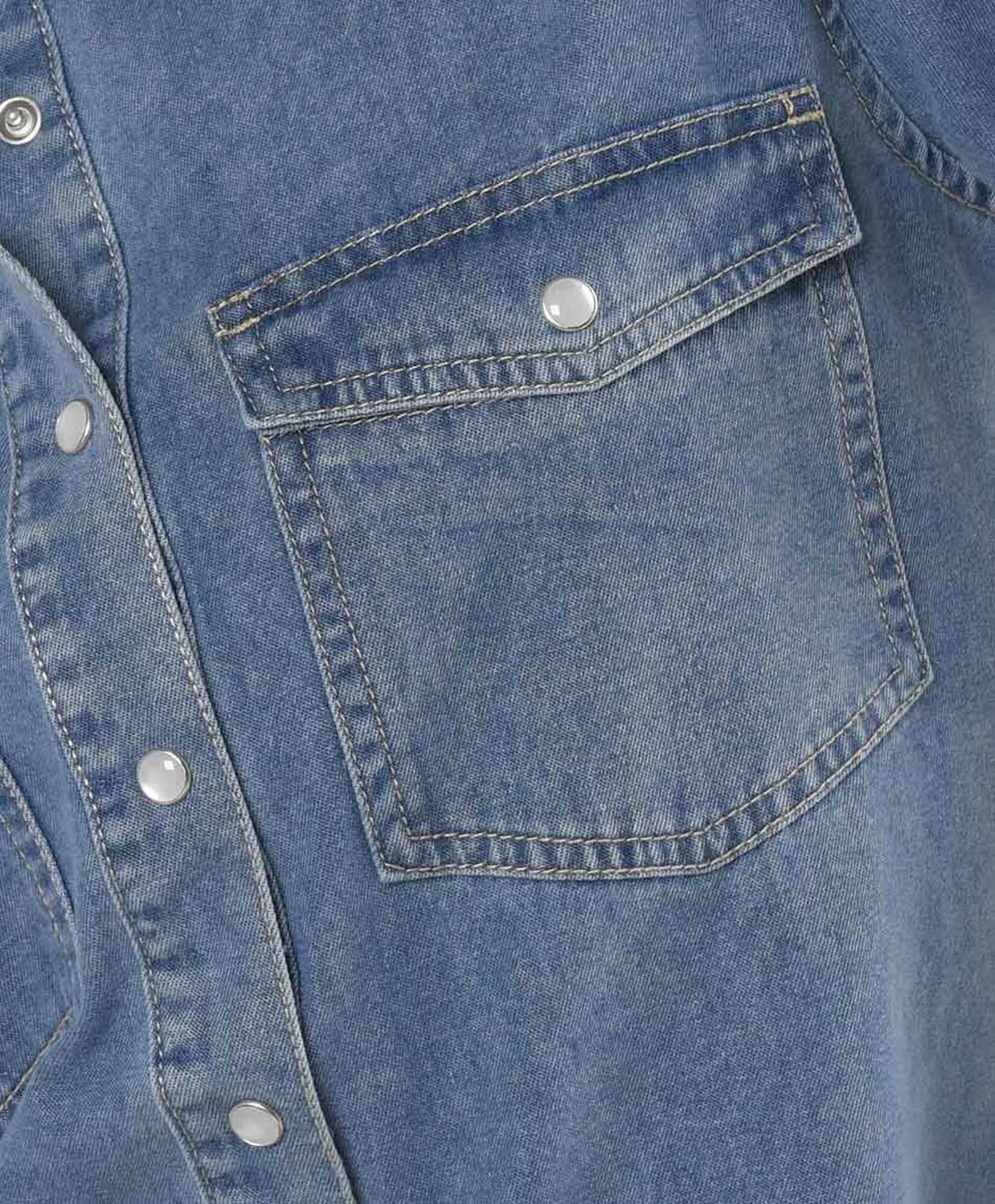 Blusa mujer denim bolsillos botones Blusa mujer denim bolsillos botones
