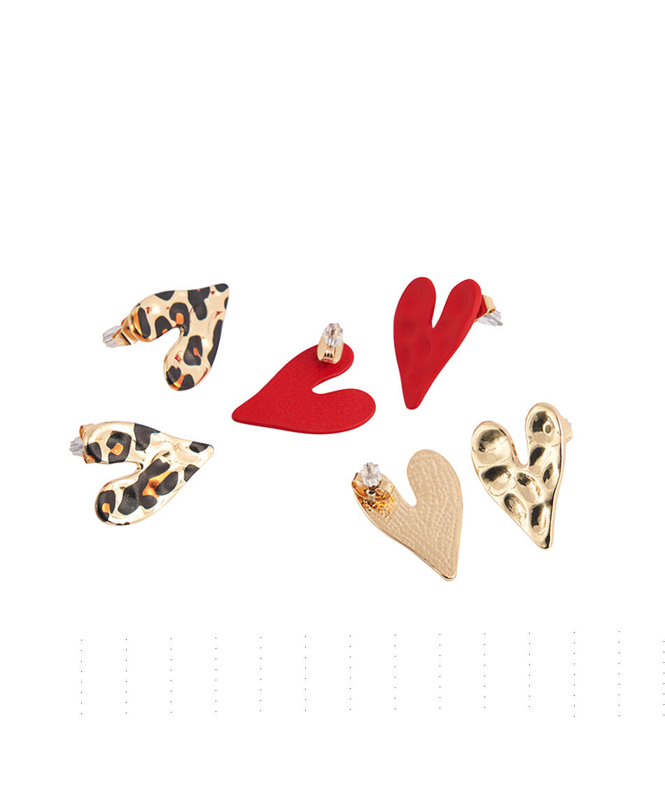 Set 3 aros mujer corazones