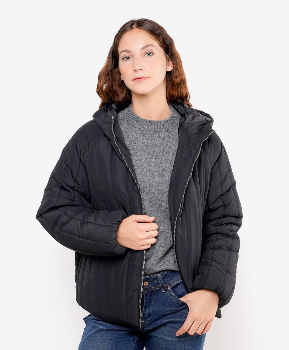Parka mujer costuras verticales