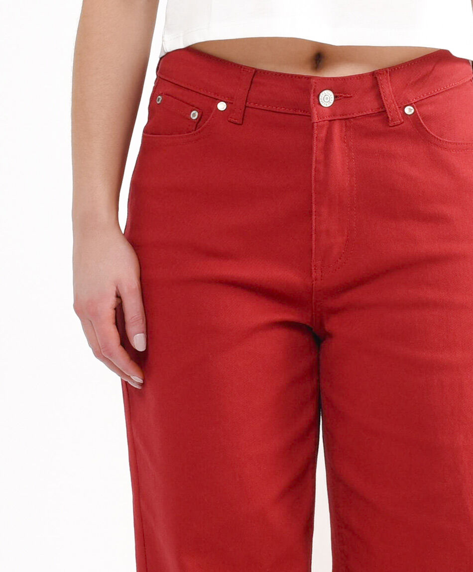Jeans mujer liso rojo