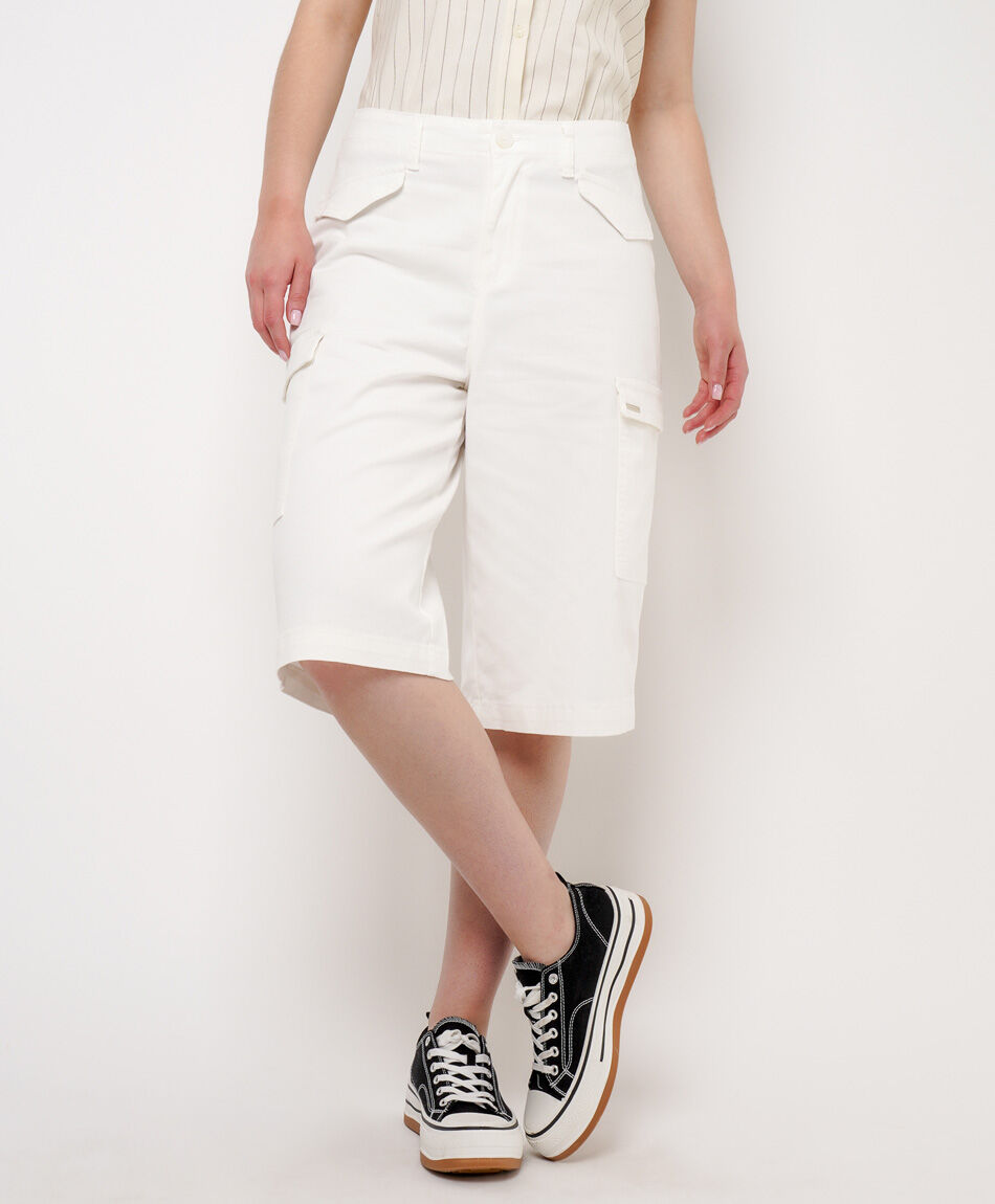 Bermuda mujer blanca cargo