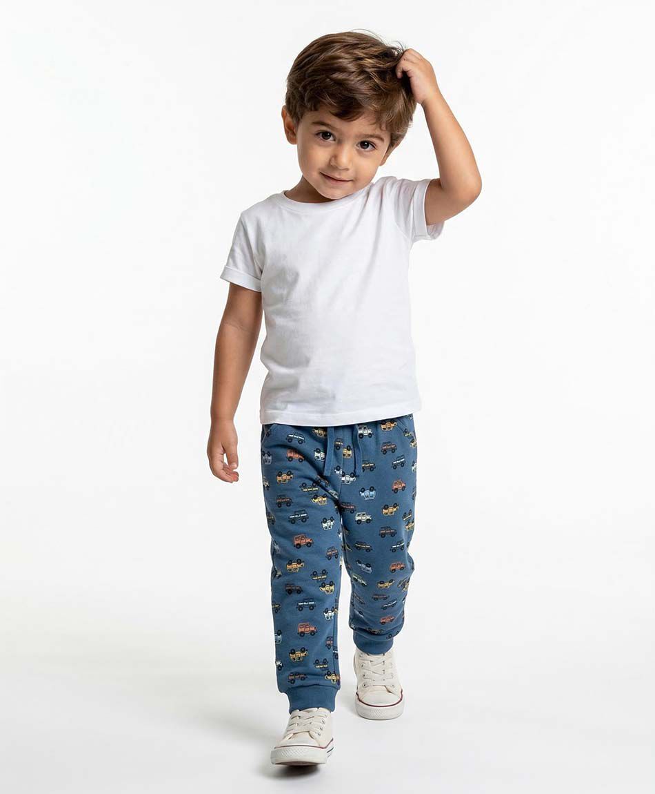 Pantal&oacute;n beb&eacute; estampado autitos