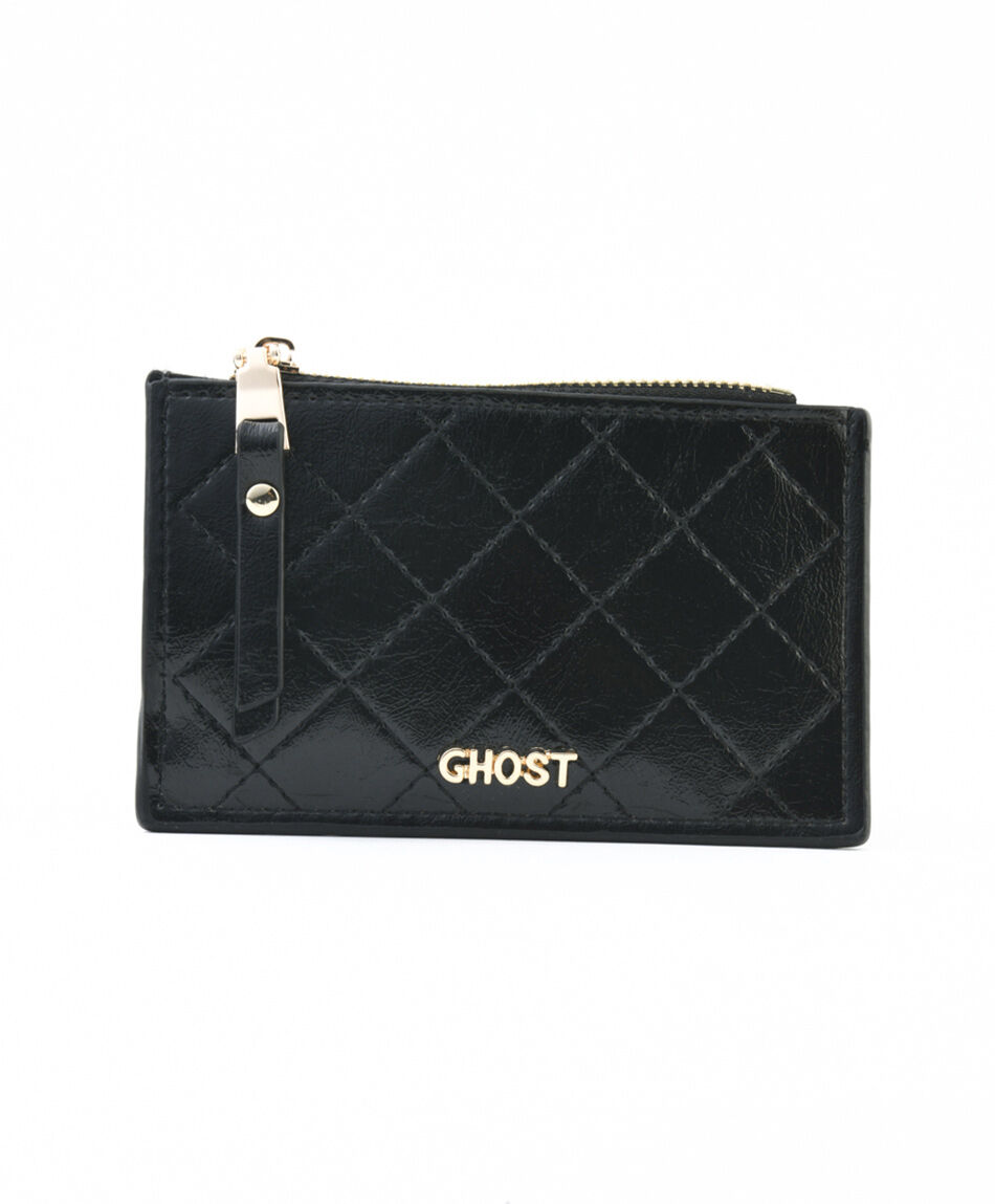 Tarjetero mujer negro rombos