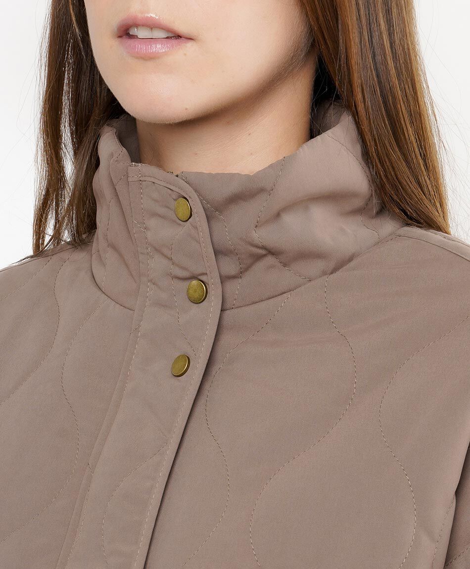 Chaqueta mujer puffer acolchada brown