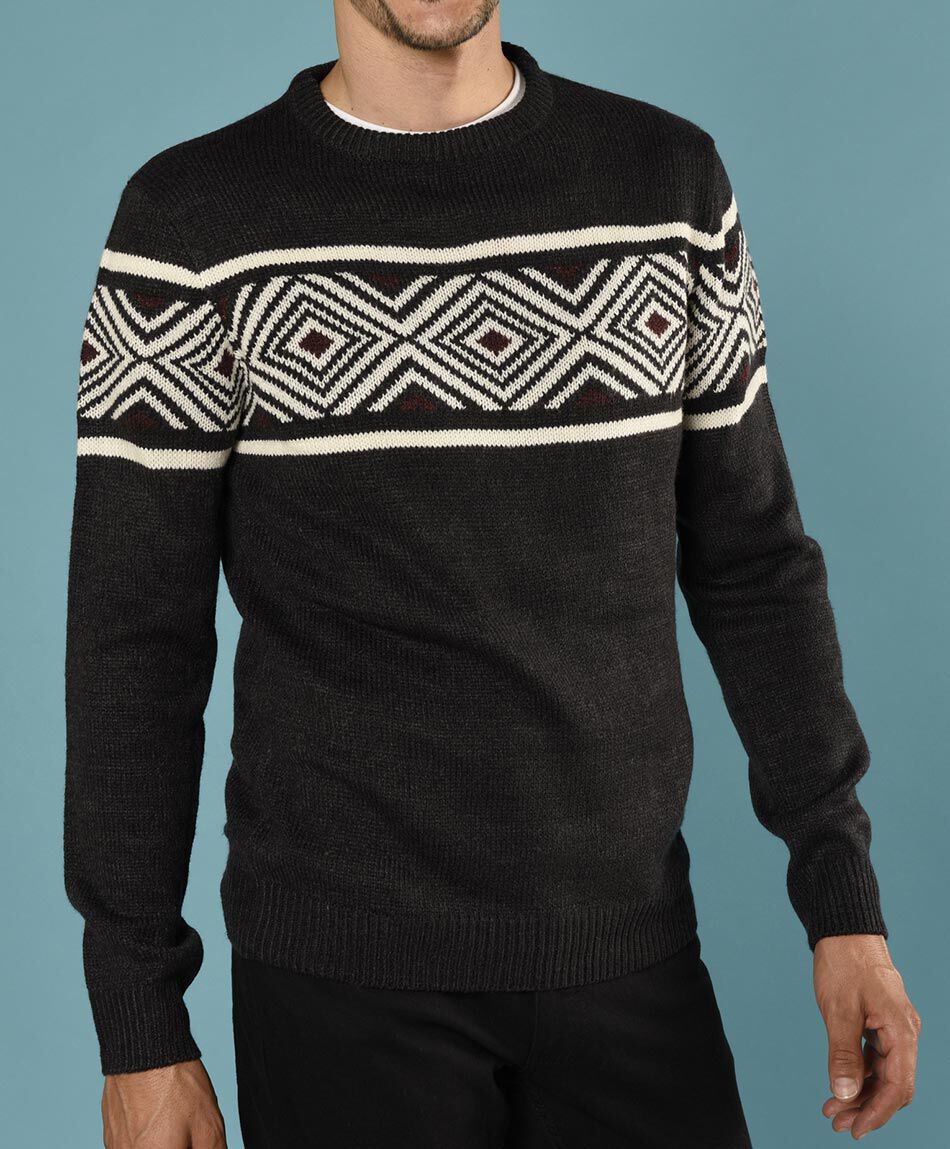 Sweater rombos cuello redondo