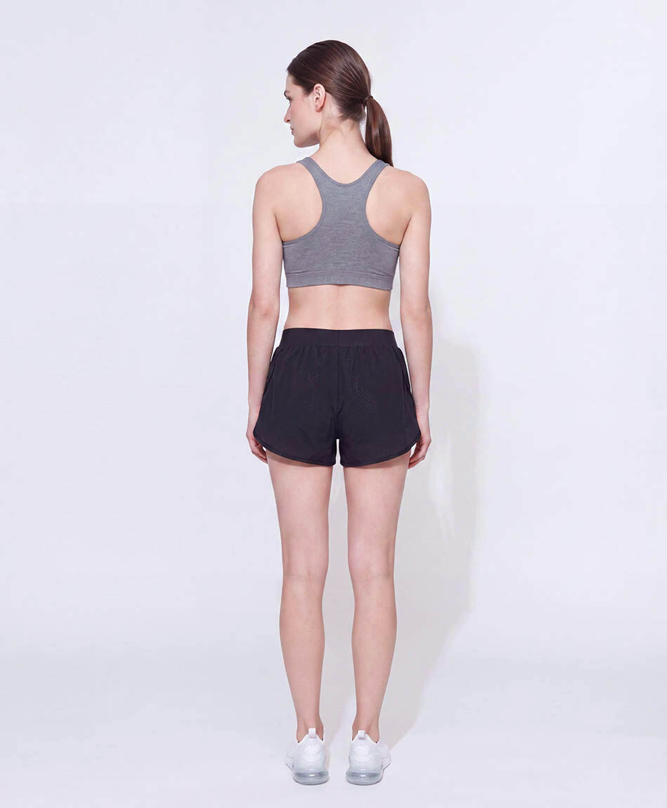 Short deportivo mujer calza interior morada