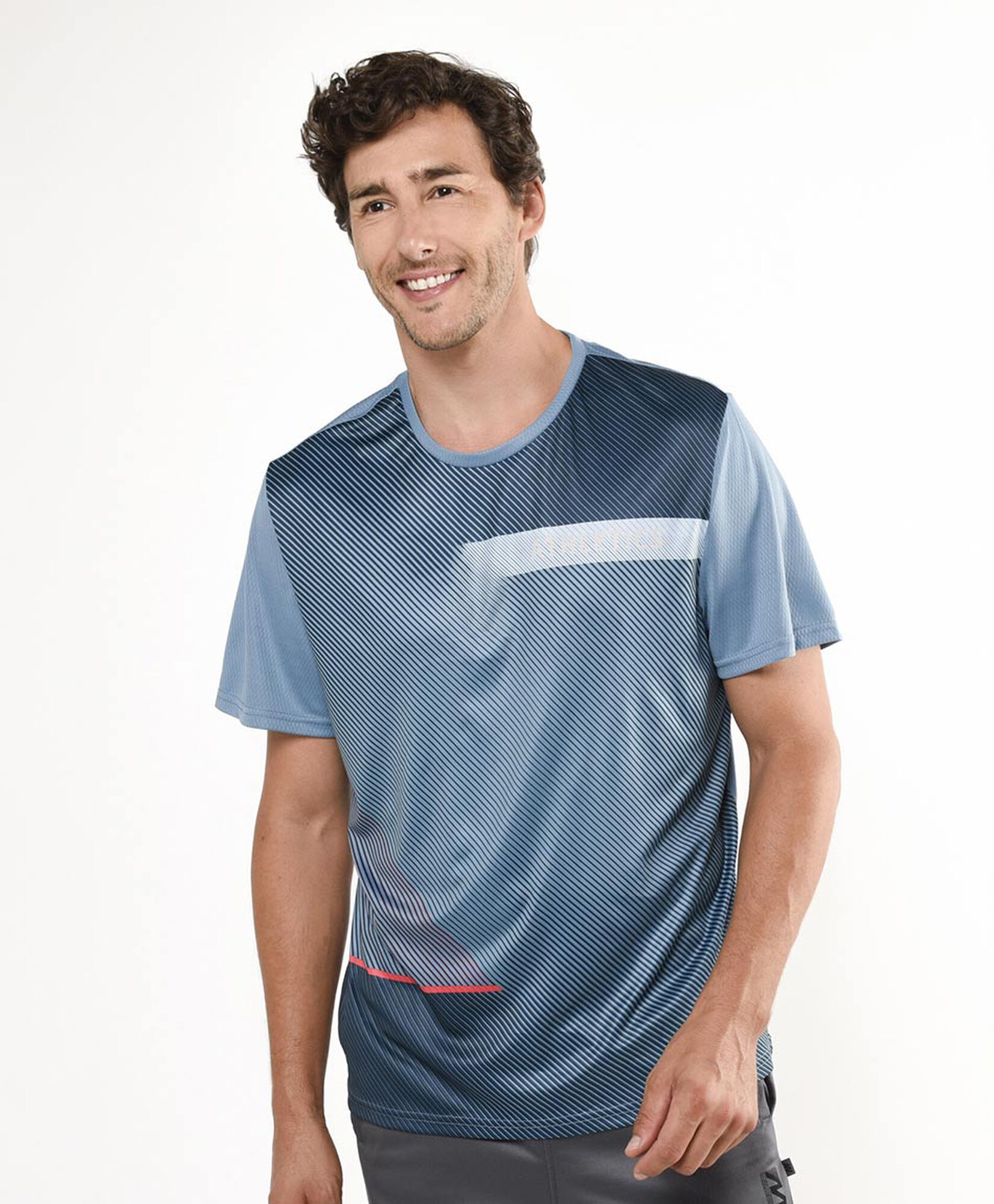 Polera deportiva hombre líneas degradé Polera deportiva hombre líneas degradé