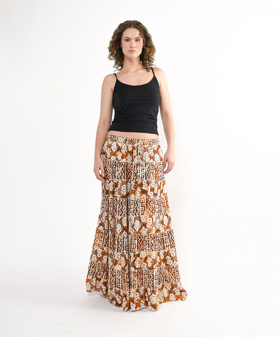 Falda mujer naranjo verano