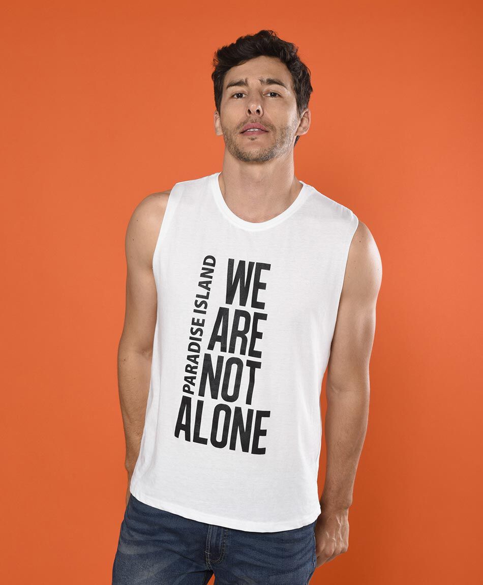 Polera sin mangas cuello redondo