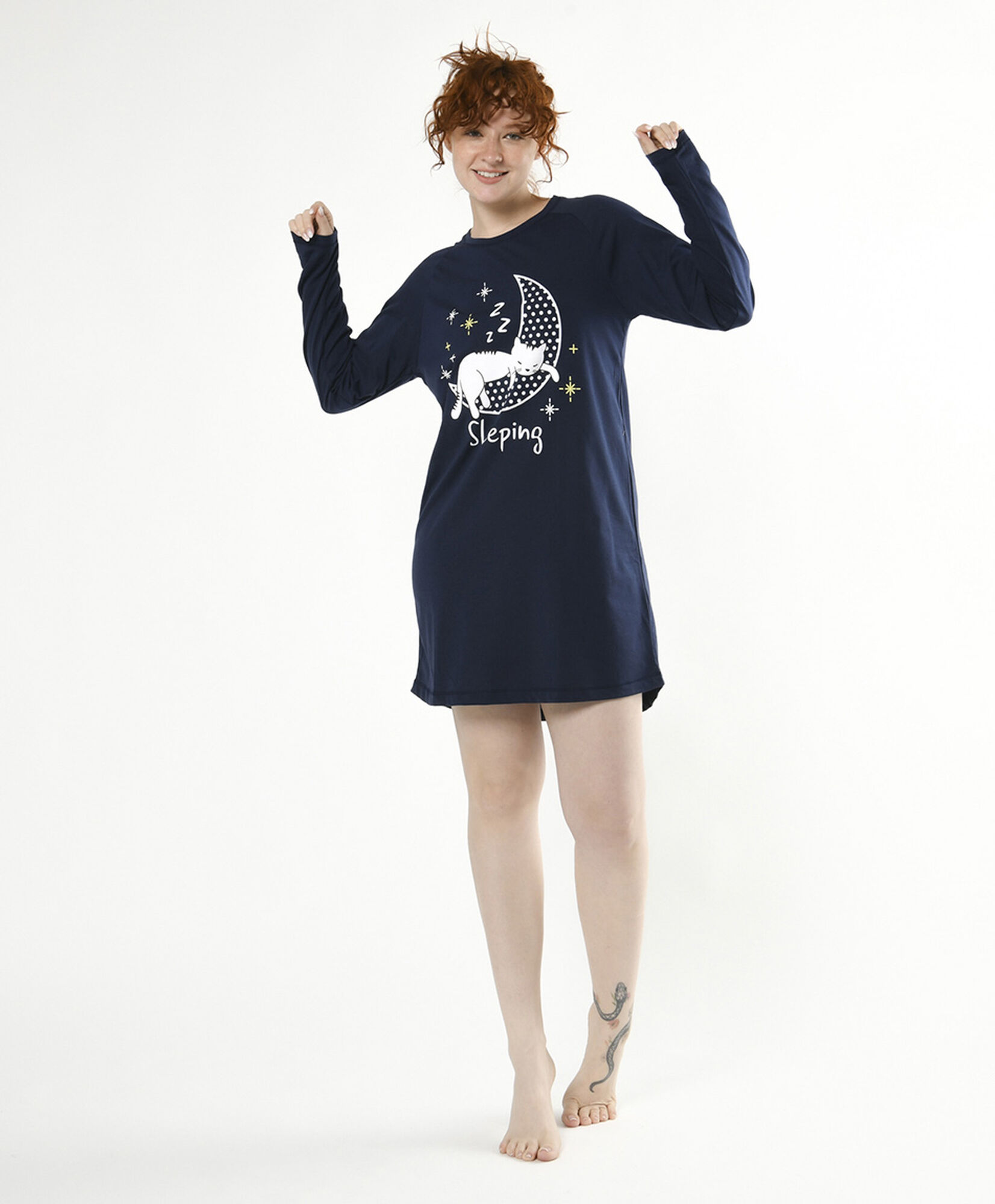 Camisola mujer gato en luna Camisola mujer gato en luna