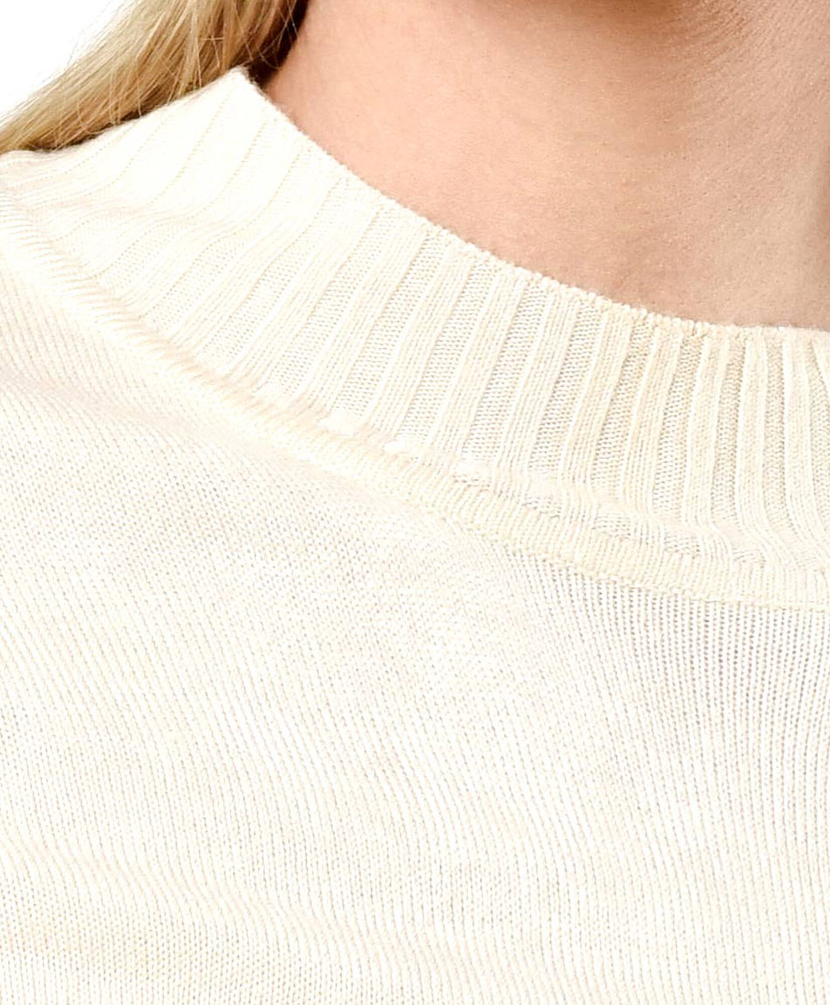 Sweater mujer pretina acanalada beige Sweater mujer pretina acanalada beige
