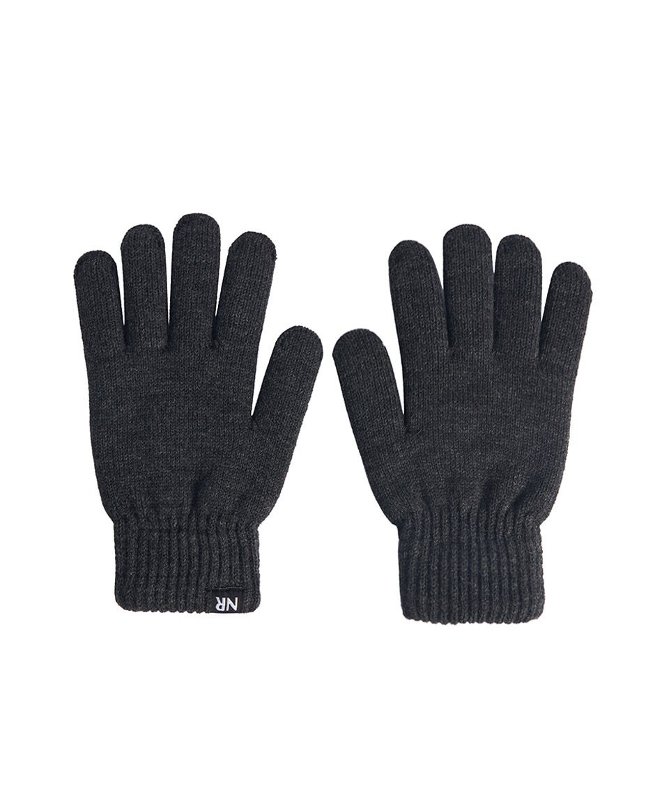 Guantes hombre lana gris