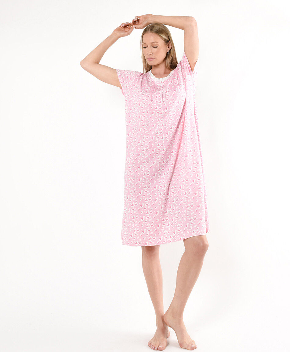 Camisa de dormir animal print rosada
