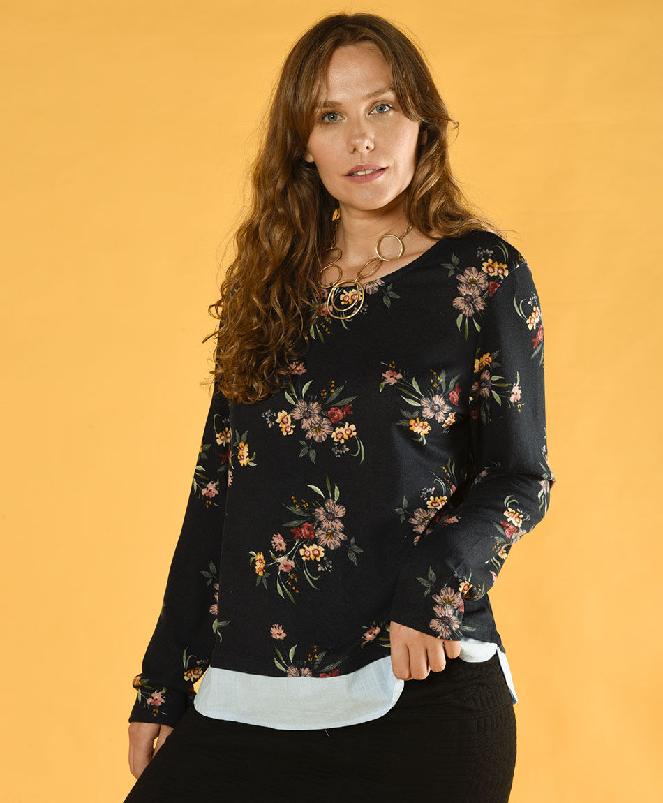 Polera duo estampada
