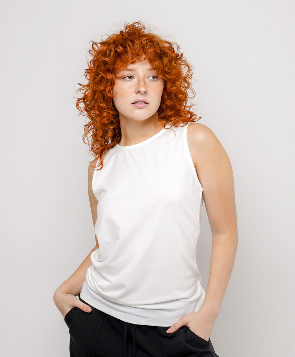 Polera mujer natural white